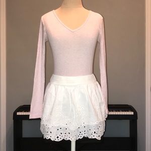 AE White Eyelet Mini Skirt XS